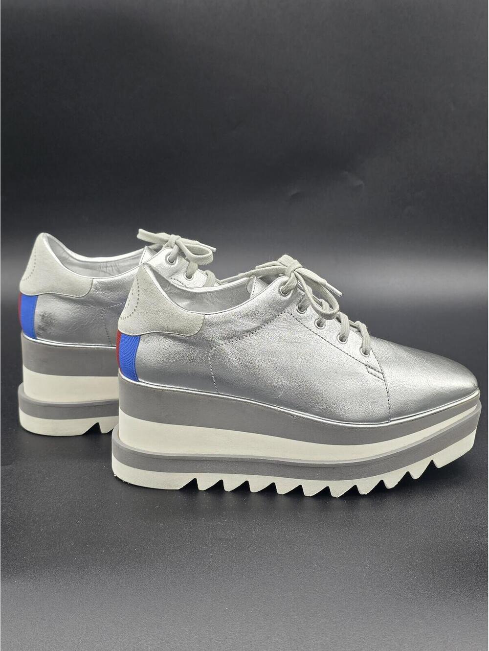 Stella McCartney Elyse Silver Platform Shoe EU38 US8, Like New, Made in Italy - Picture 6 of 14